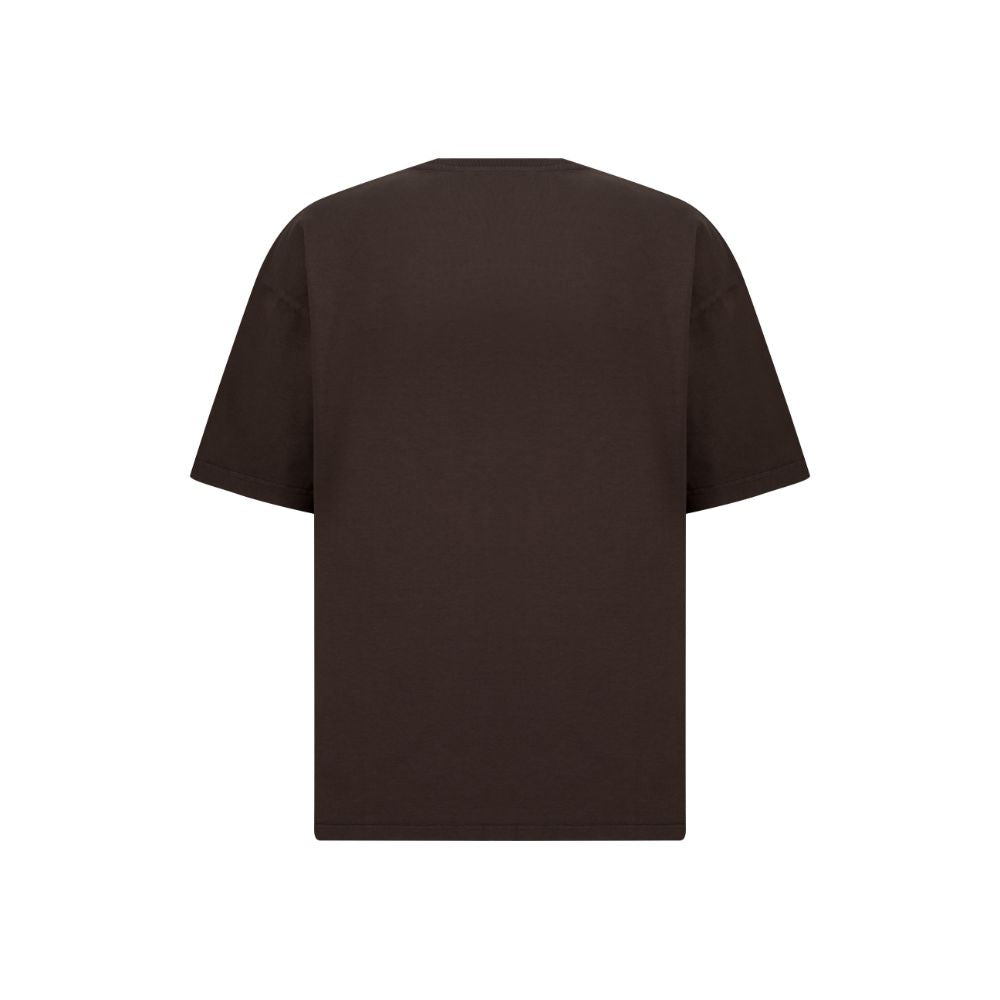 Brown Patchwork Cotton T-Shirt